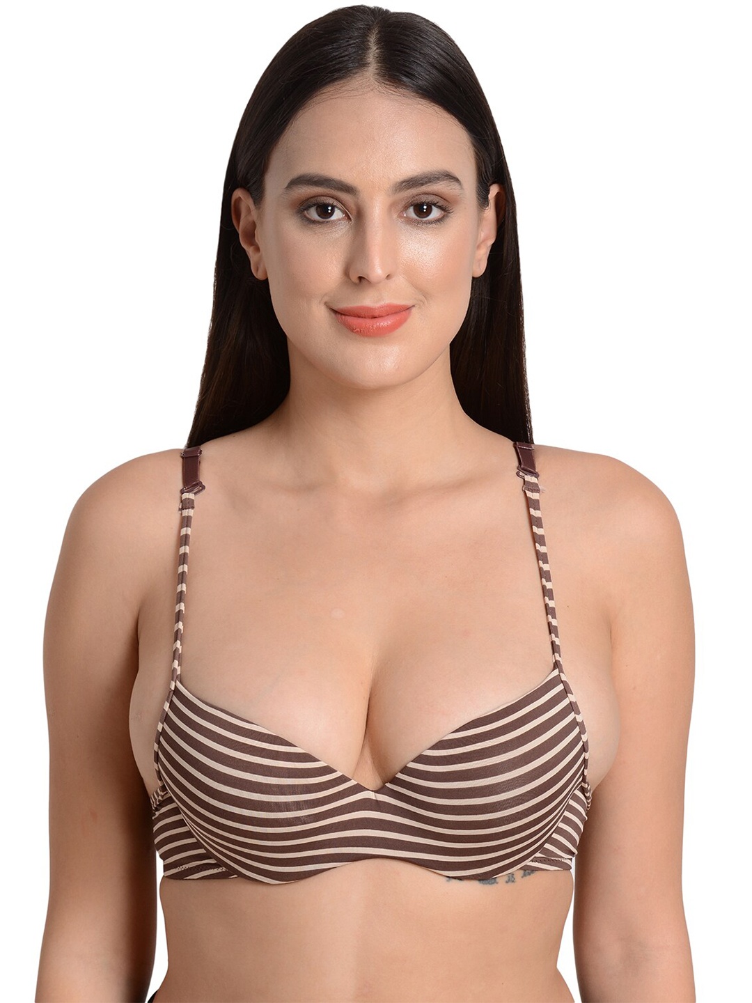 

mod & shy Brown & Beige T-shirt Bra - Underwired Lightly Padded