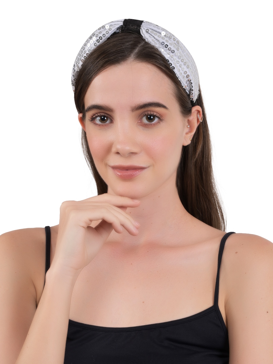 

BuckleUp Women Silver-Toned Embellished Hairband