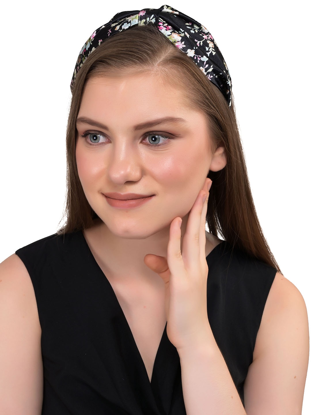 

BuckleUp Women Black Printed Hairband