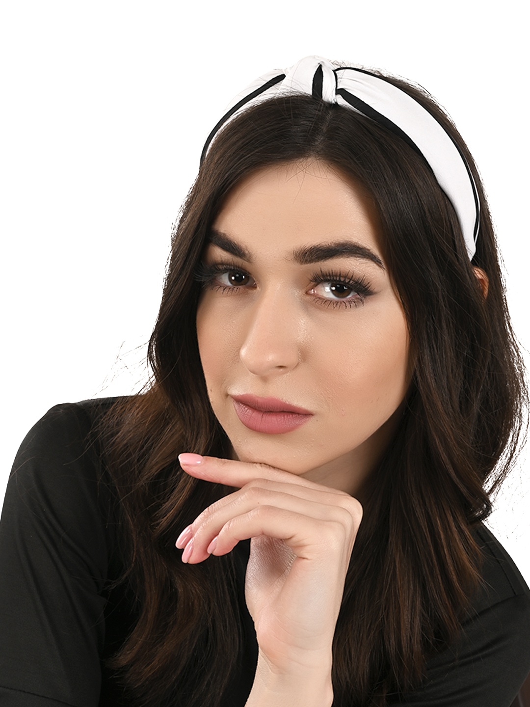 

BuckleUp Women White & Black Hairband