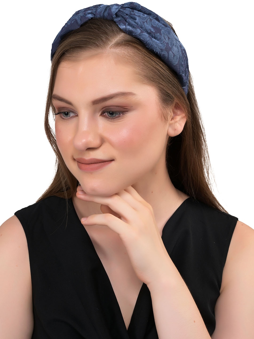 

BuckleUp Women Blue Self Design Hairband