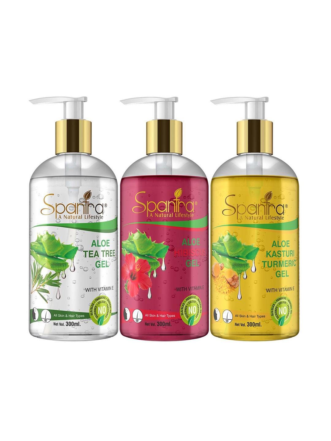 

Spantra Set of 3 Face Serum & Gel 900ml, White