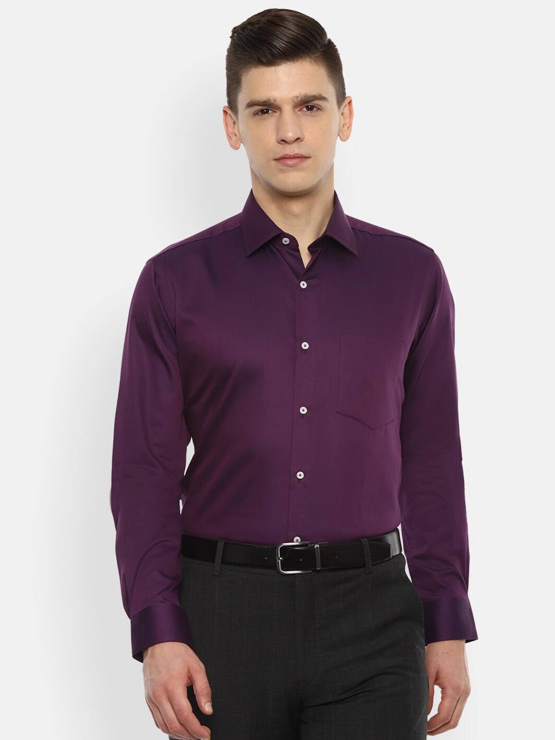 

Van Heusen Men Purple Pure Cotton Formal Shirt