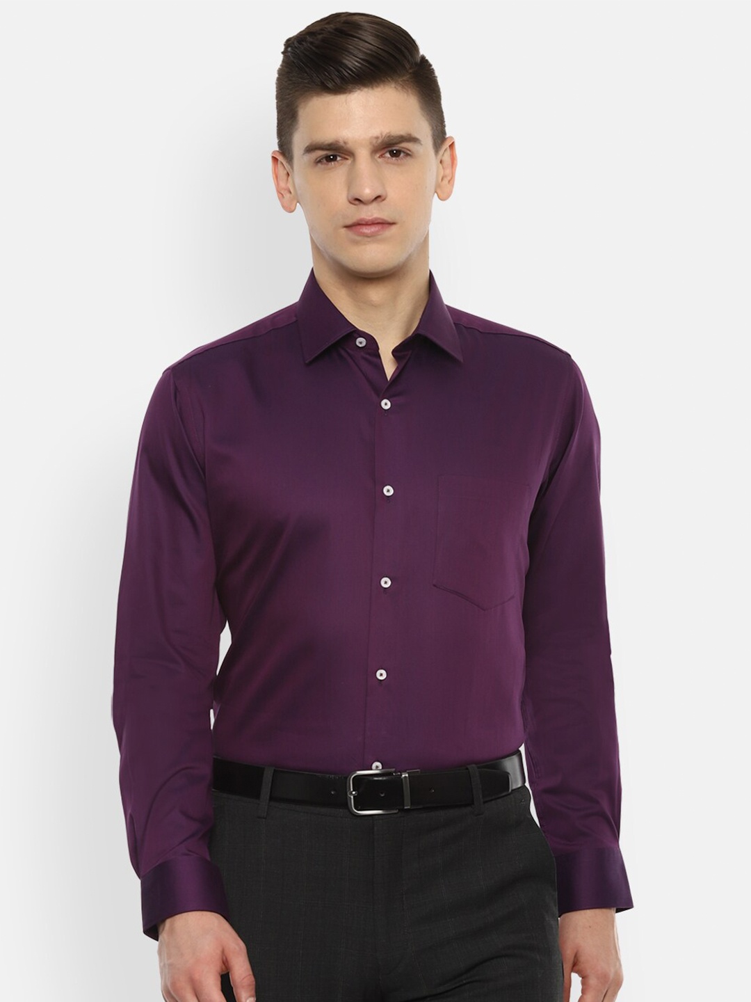

Van Heusen Men Purple Pure Cotton Formal Shirt
