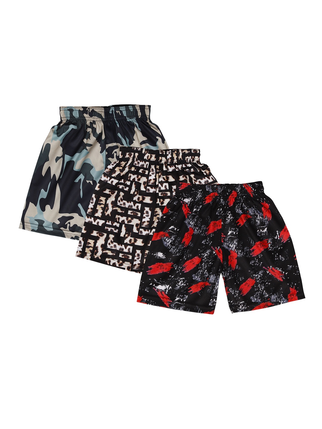 

CREMLIN CLOTHING Kids Pack Of 3 Printed Winter Shorts, Multi