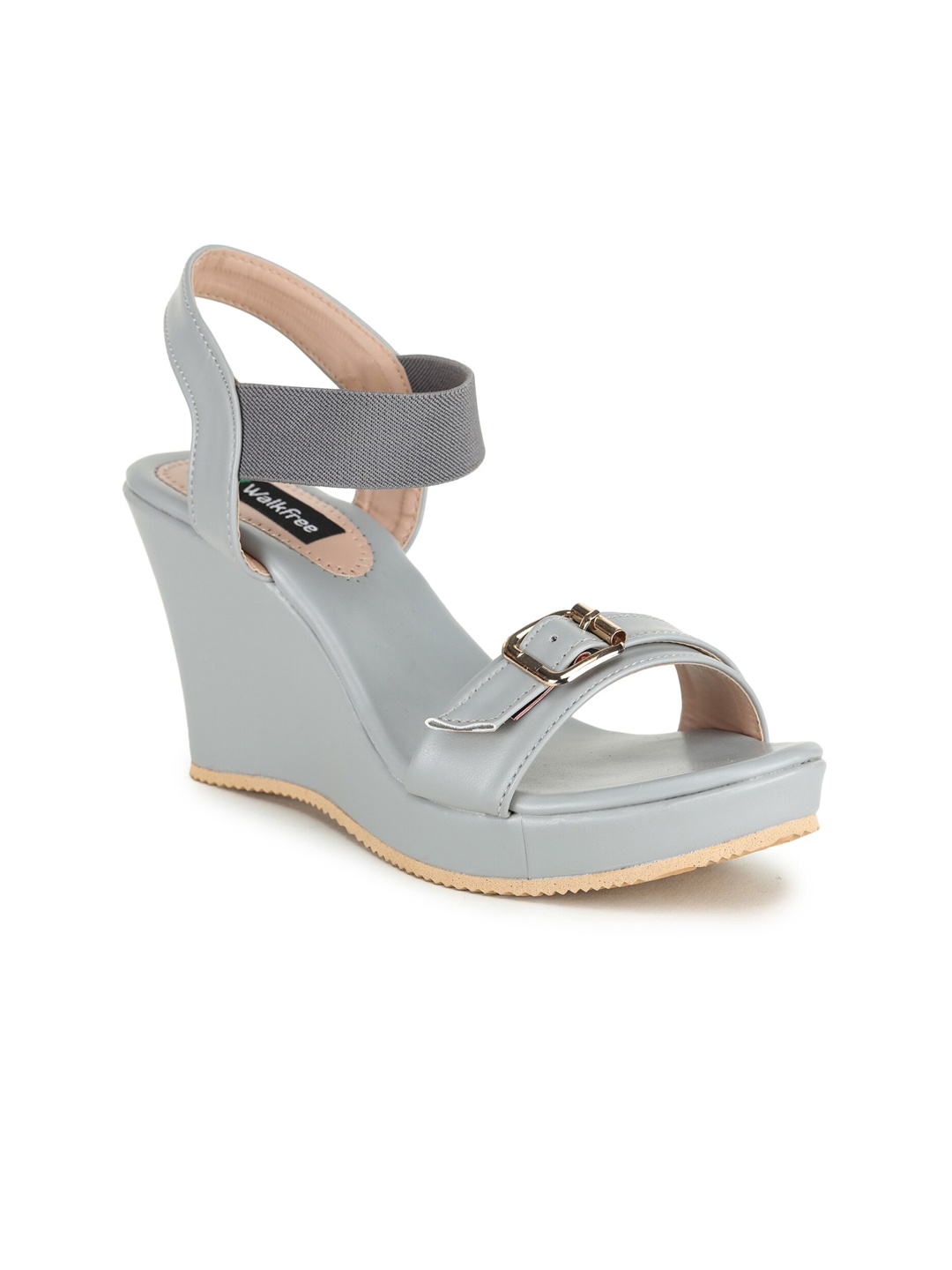 

Walkfree Grey Embellished Wedge Sandals with Buckles