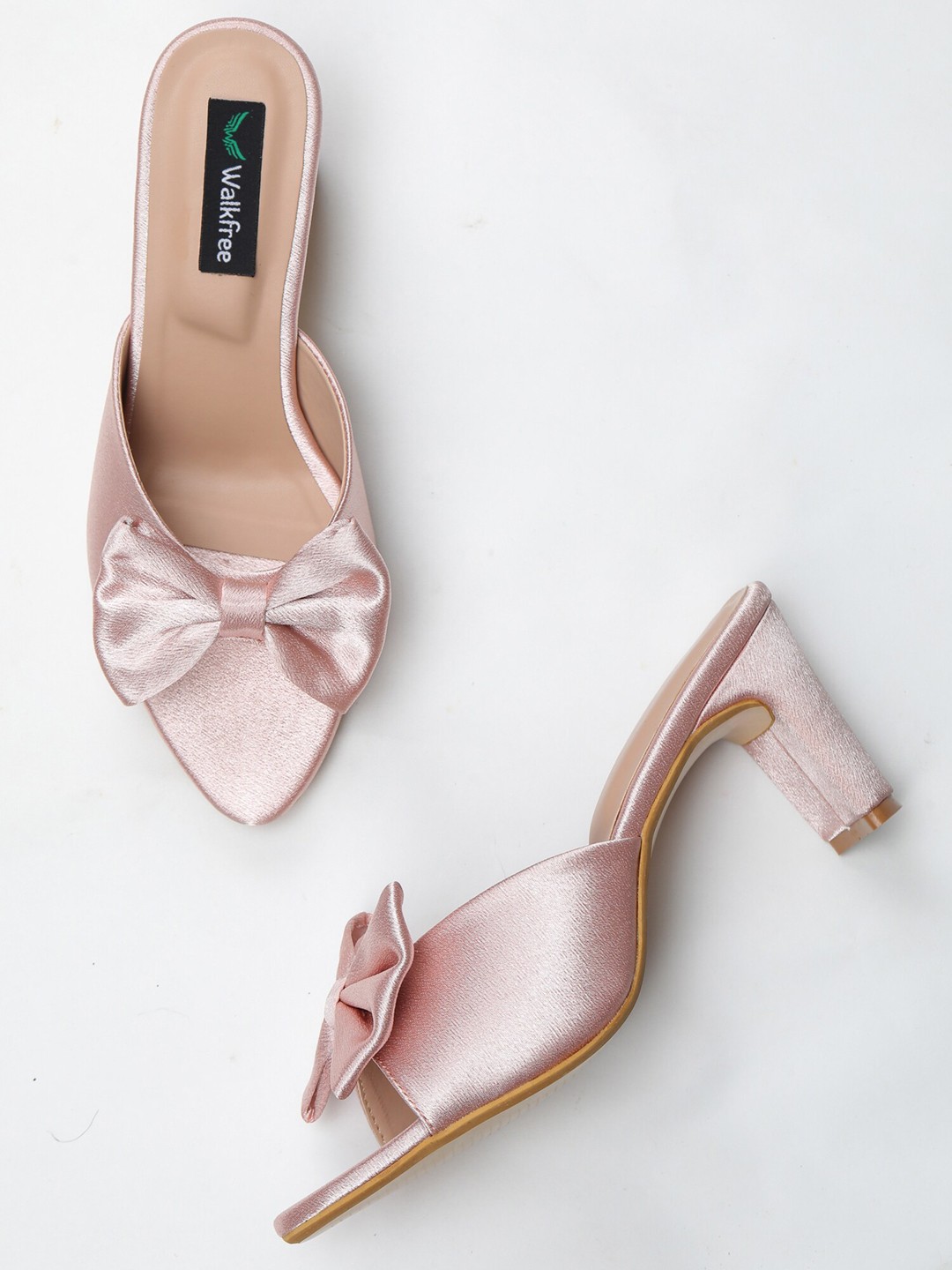 

Walkfree Pink Block Sandals with Bows