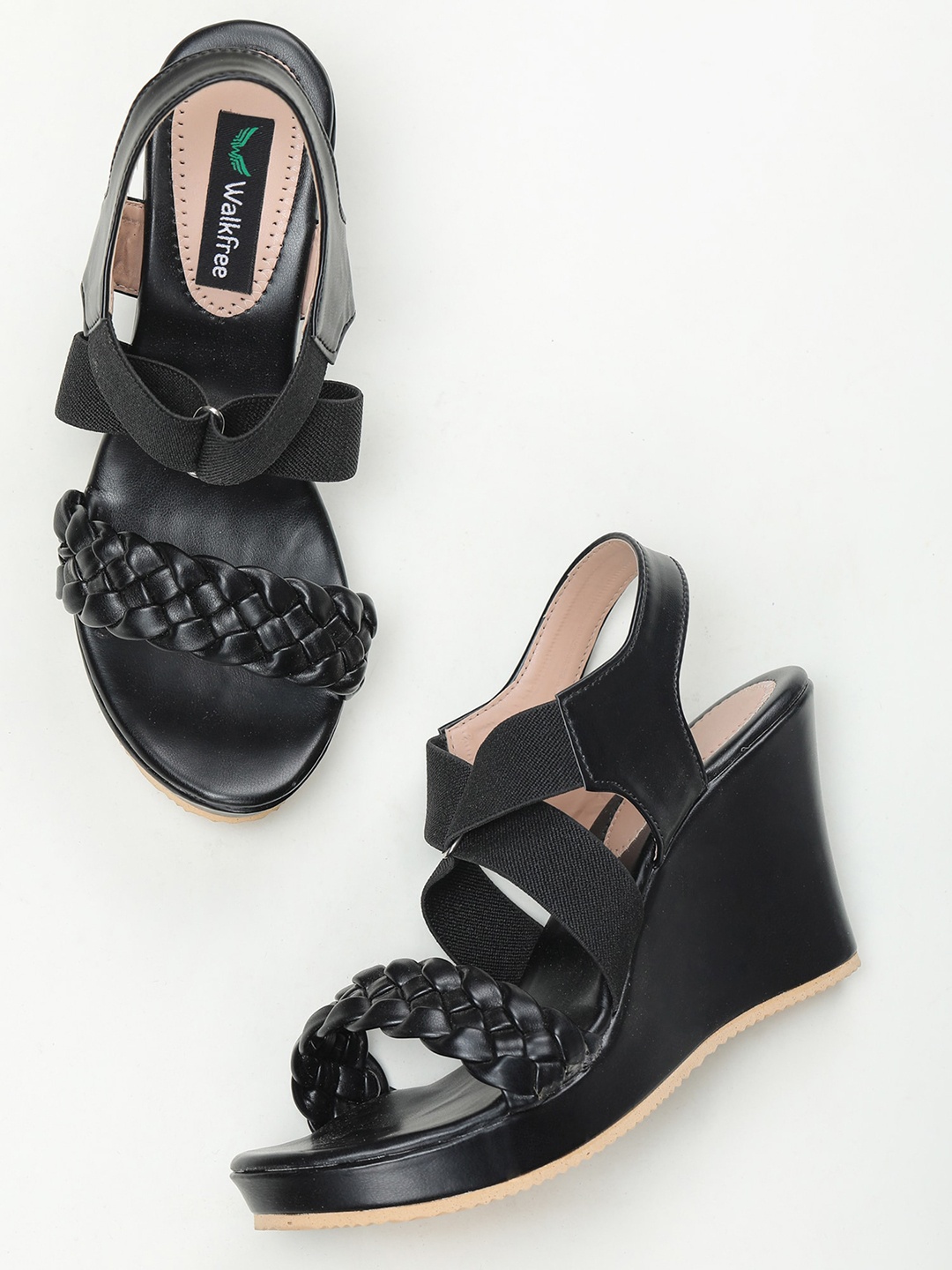 

Walkfree Black Wedge Sandals