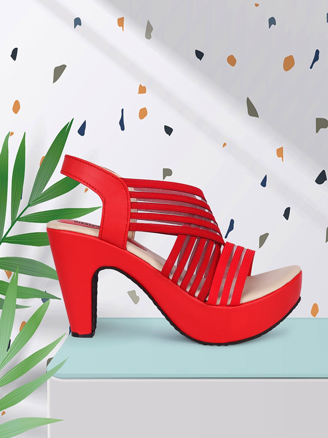 

Alishtezia Women Red PU Platform Sandals