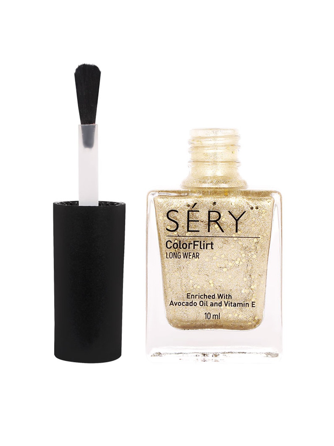 

SERY Color Flirt Long Wear Glitter Nail Paint - Golden Shimmer, Gold