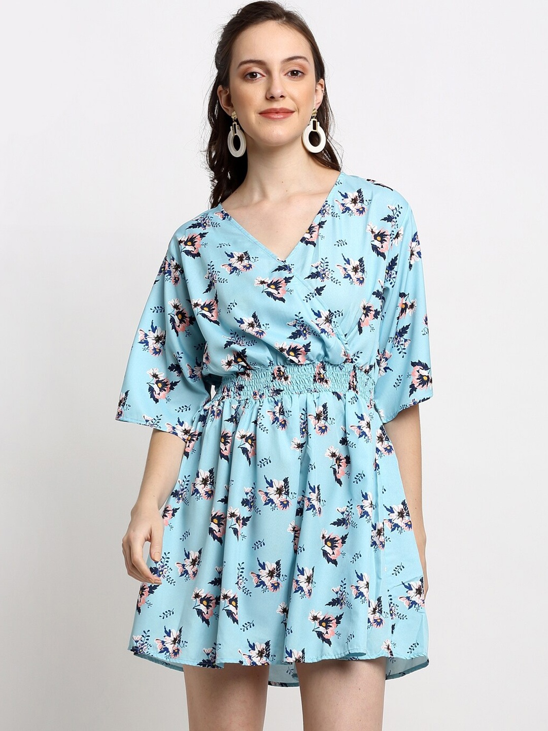

DIVA WALK EXCLUSIVE Blue Floral Mini Fit and Flare Dress