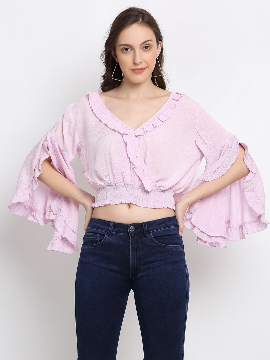 

DIVA WALK EXCLUSIVE Woman Pink Blouson Crop Top
