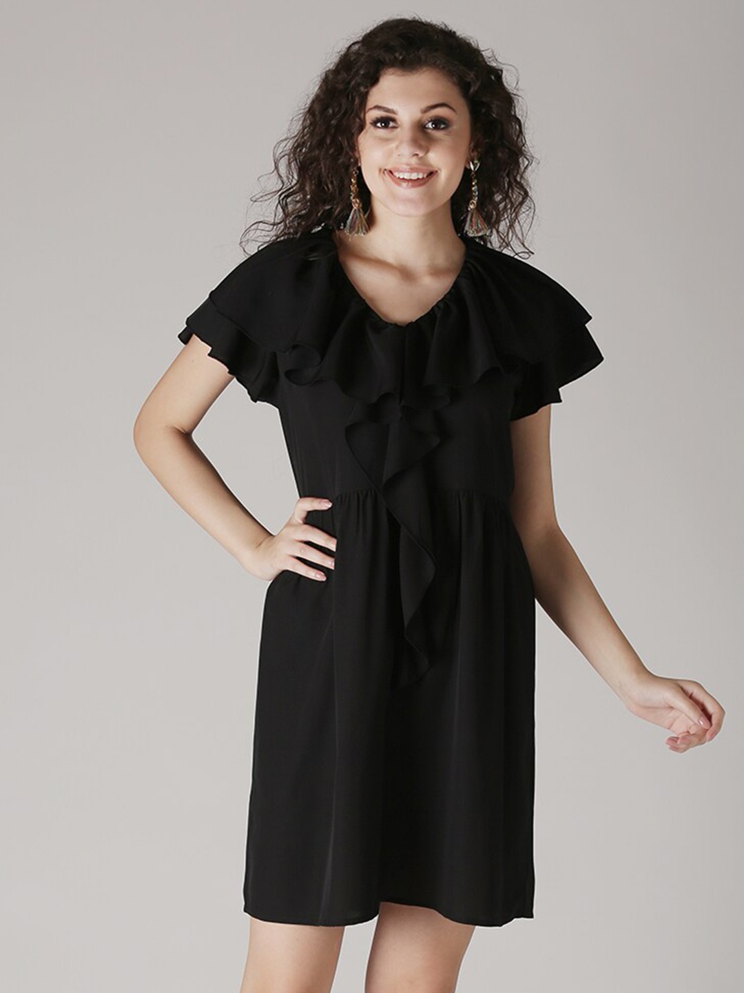 

DIVA WALK EXCLUSIVE Black Solid A-Line Dress
