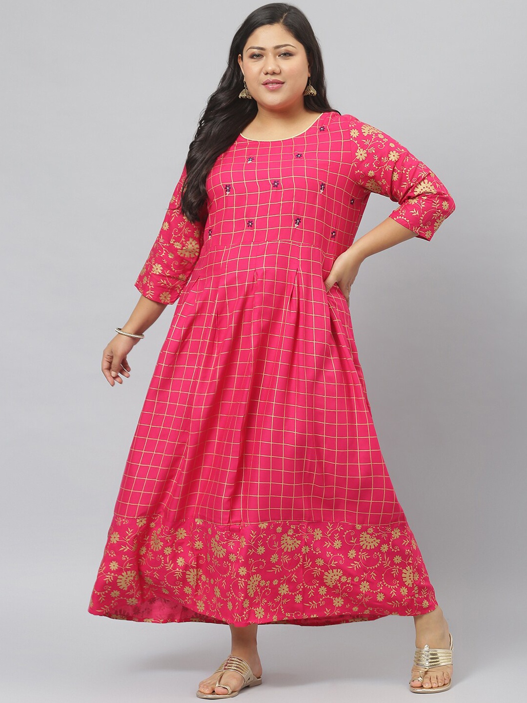 

Stylum Women Pink Floral Anarkali Kurta