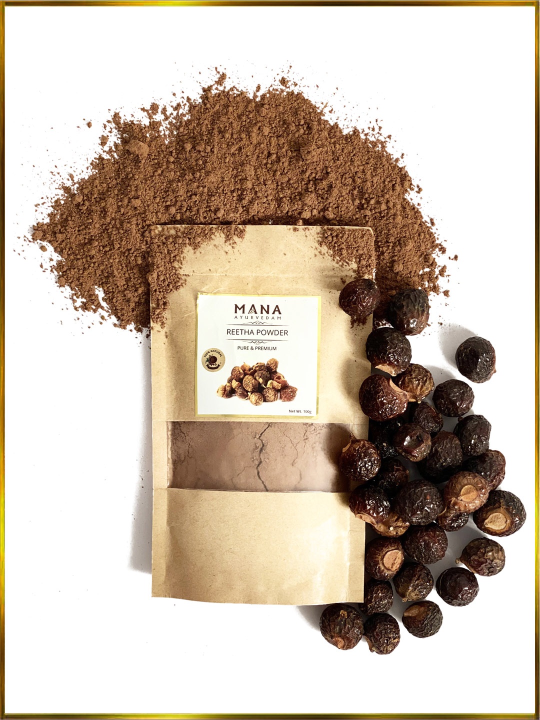 

MANA AYURVEDAM Reetha Powder, Brown