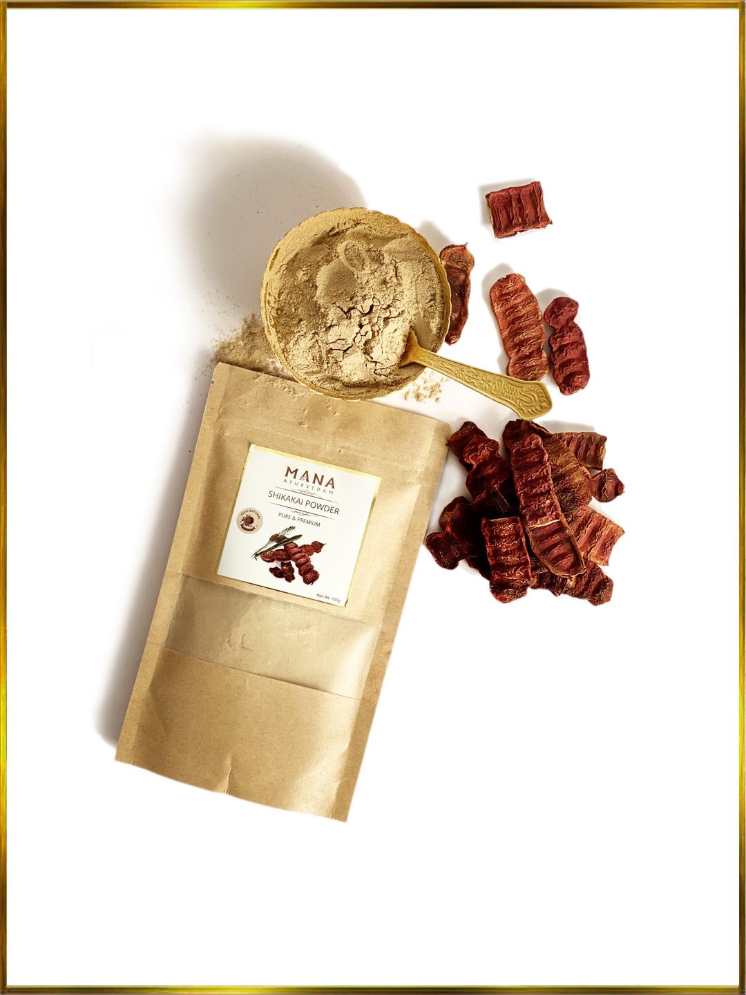

MANA AYURVEDAM Shikakai Powder - 100g, Cream