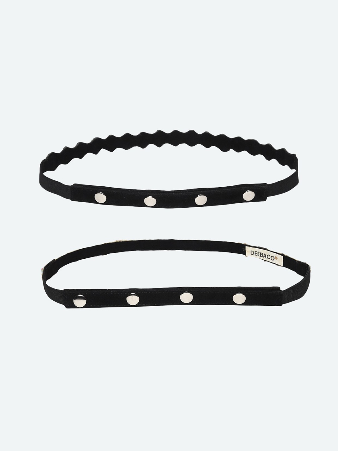 

DEEBACO Women Pack Of 2 Embellished PU Belts, White