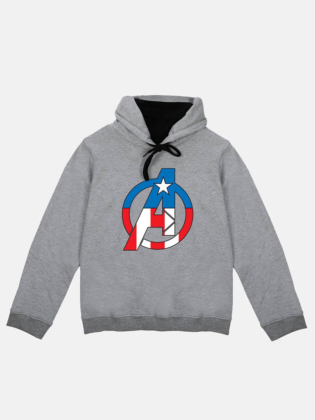 

Marvel by Wear Your Mind Unisex Kids Grey Avengers Printed Hooded Sweatshirt