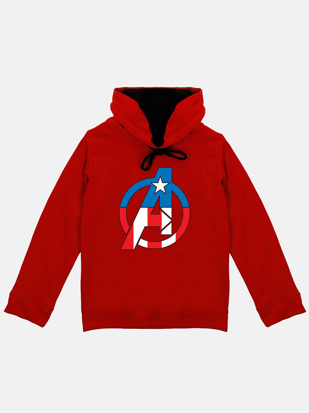 

Marvel by Wear Your Mind Unisex Kids Red Printed Hooded Sweatshirt