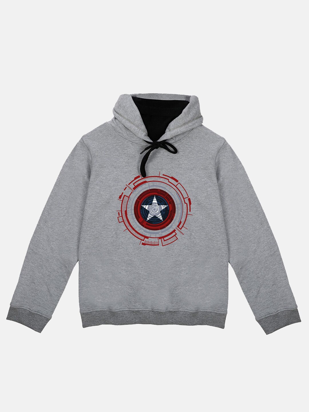 

Marvel by Wear Your Mind Unisex Kids Grey Printed Hooded Sweatshirt