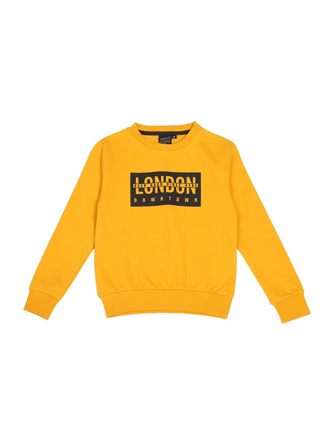 

CREMLIN CLOTHING Boys Mustard Printed Sweatshirt