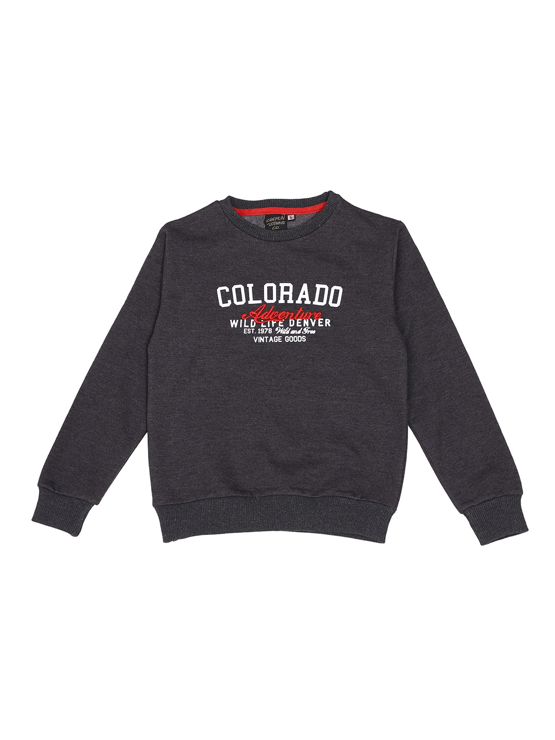 

CREMLIN CLOTHING Boys Charcoal Printed Sweatshirt