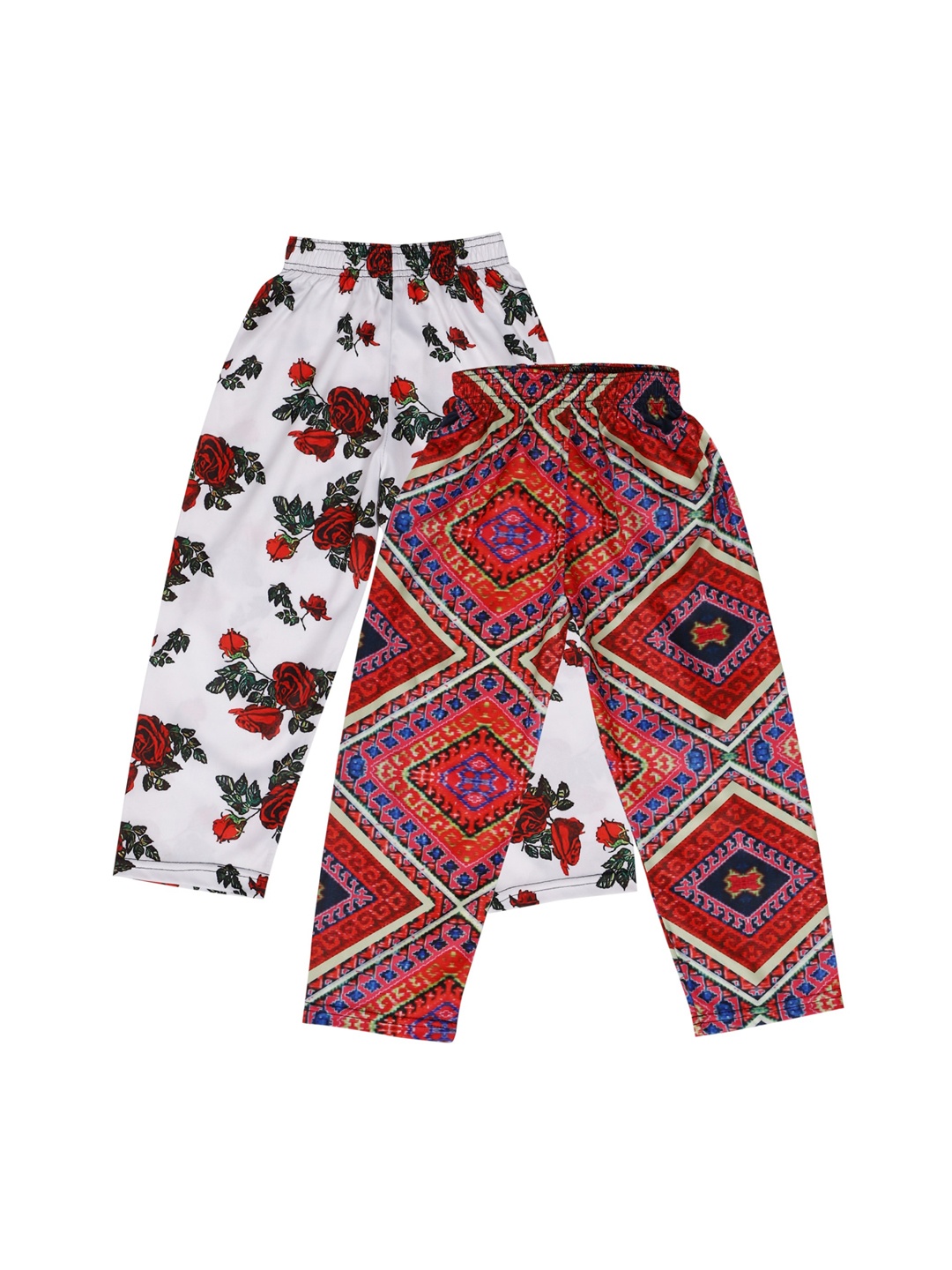 

CREMLIN CLOTHING Pack Of 2 Girls Printed Slim Fit Trousers, Multi