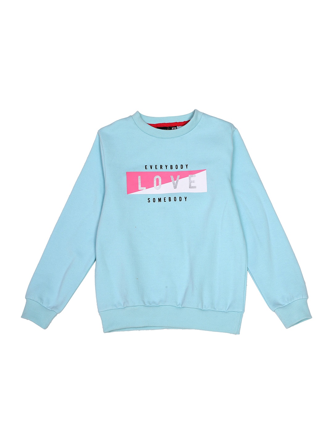 

CREMLIN CLOTHING Girls Blue Printed Round Neck Sweatshirt