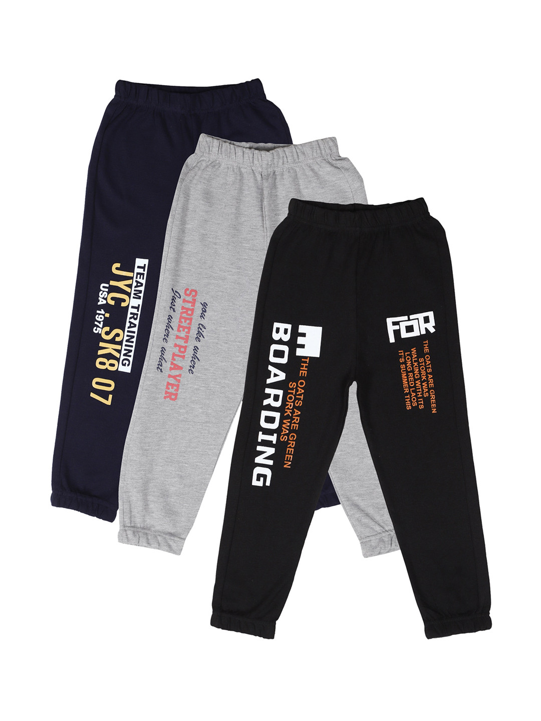 

CREMLIN CLOTHING Unisex Kids Pack Of 3 Cotton Joggers, Black