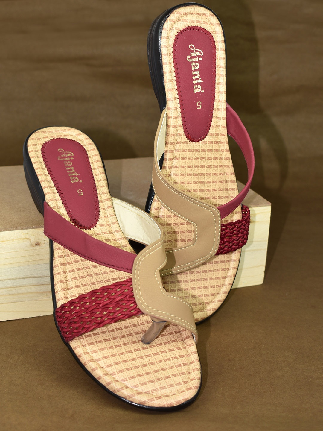 

Ajanta Women Brown Open Toe Flats