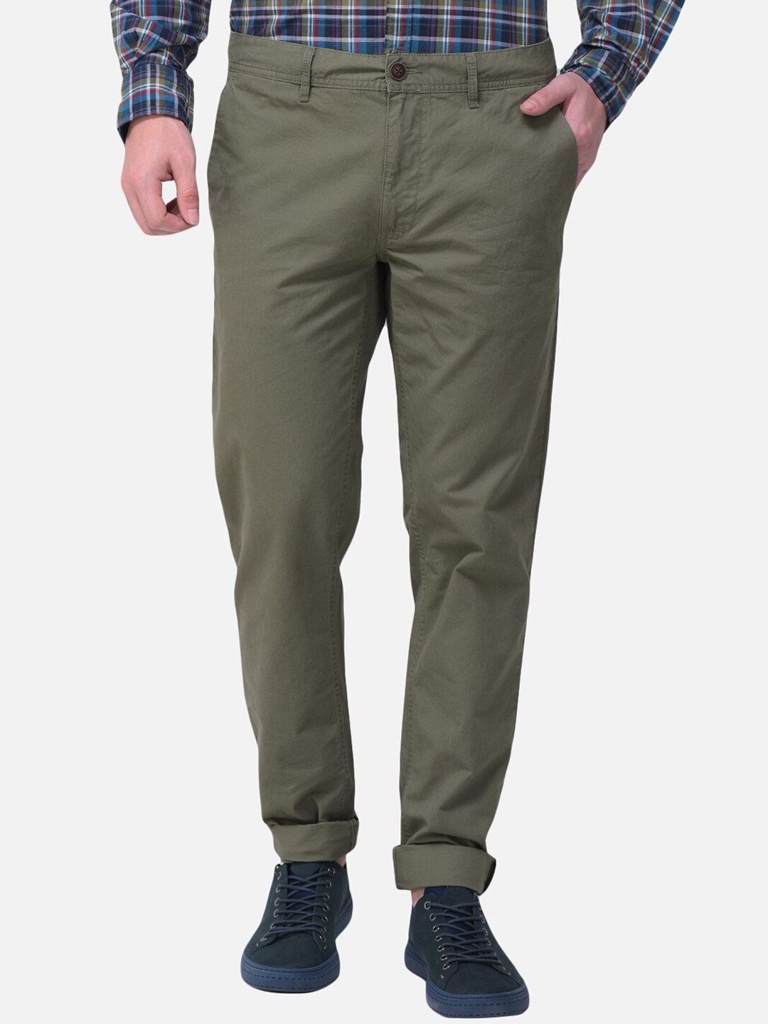 

Woods Men Green Relaxed Chinos Trousers