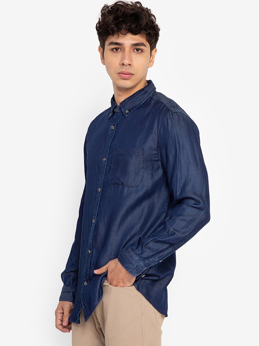 

ORIGIN BY ZALORA Men Navy Blue Casual Shirt