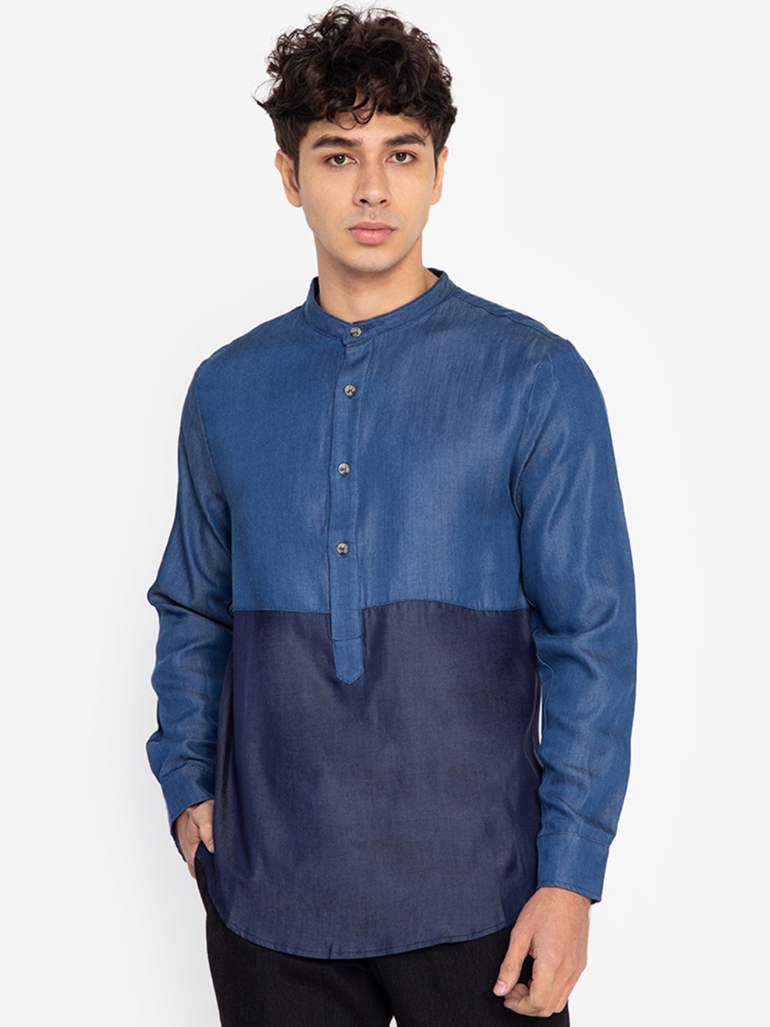 

ORIGIN BY ZALORA Men Blue Colourblocked Casual Shirt