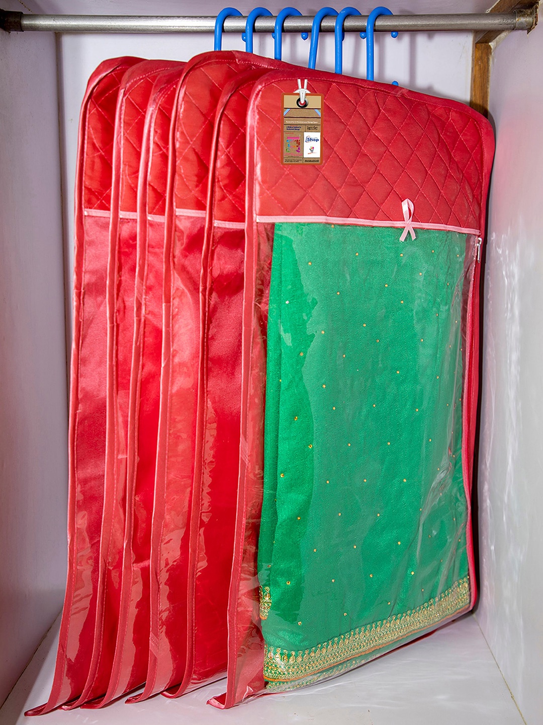 

atorakushon Set Of 24 Maroon Solid Wardrobe Cloth Organizers
