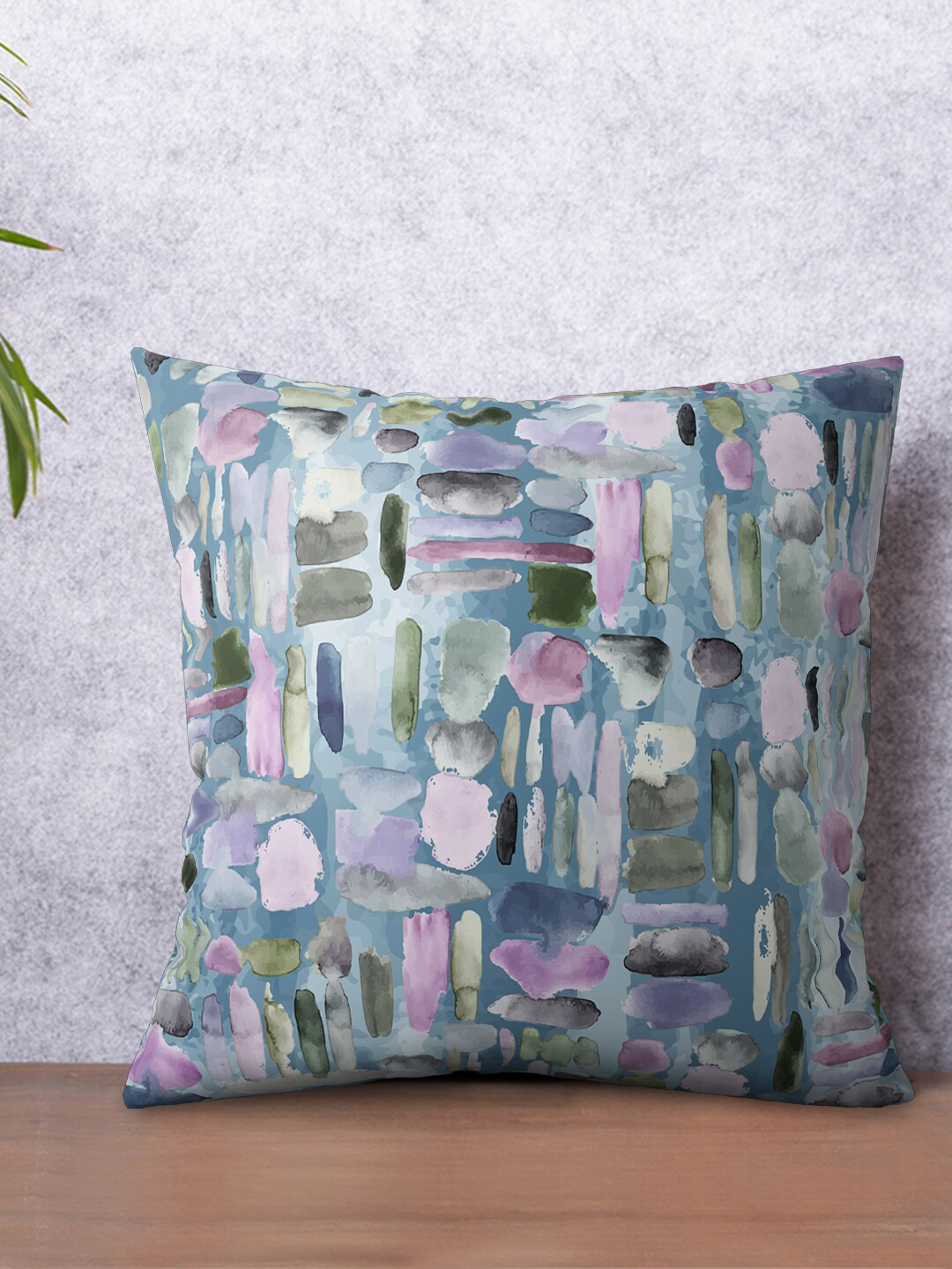 

PETAL HOME Blue & Pink Abstract Square Cushion Covers