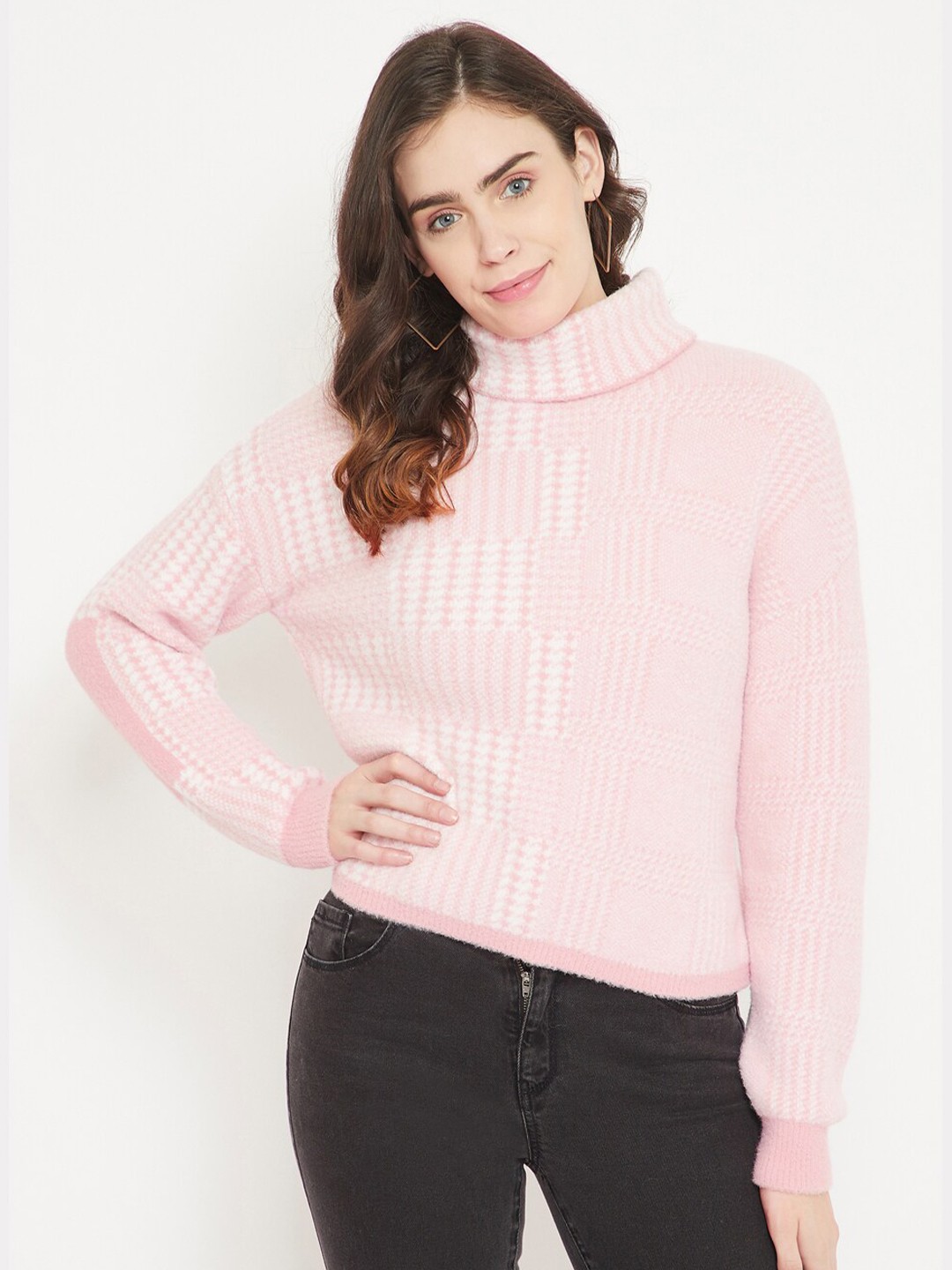 

Madame Women Pink & White Striped Printed Pullover