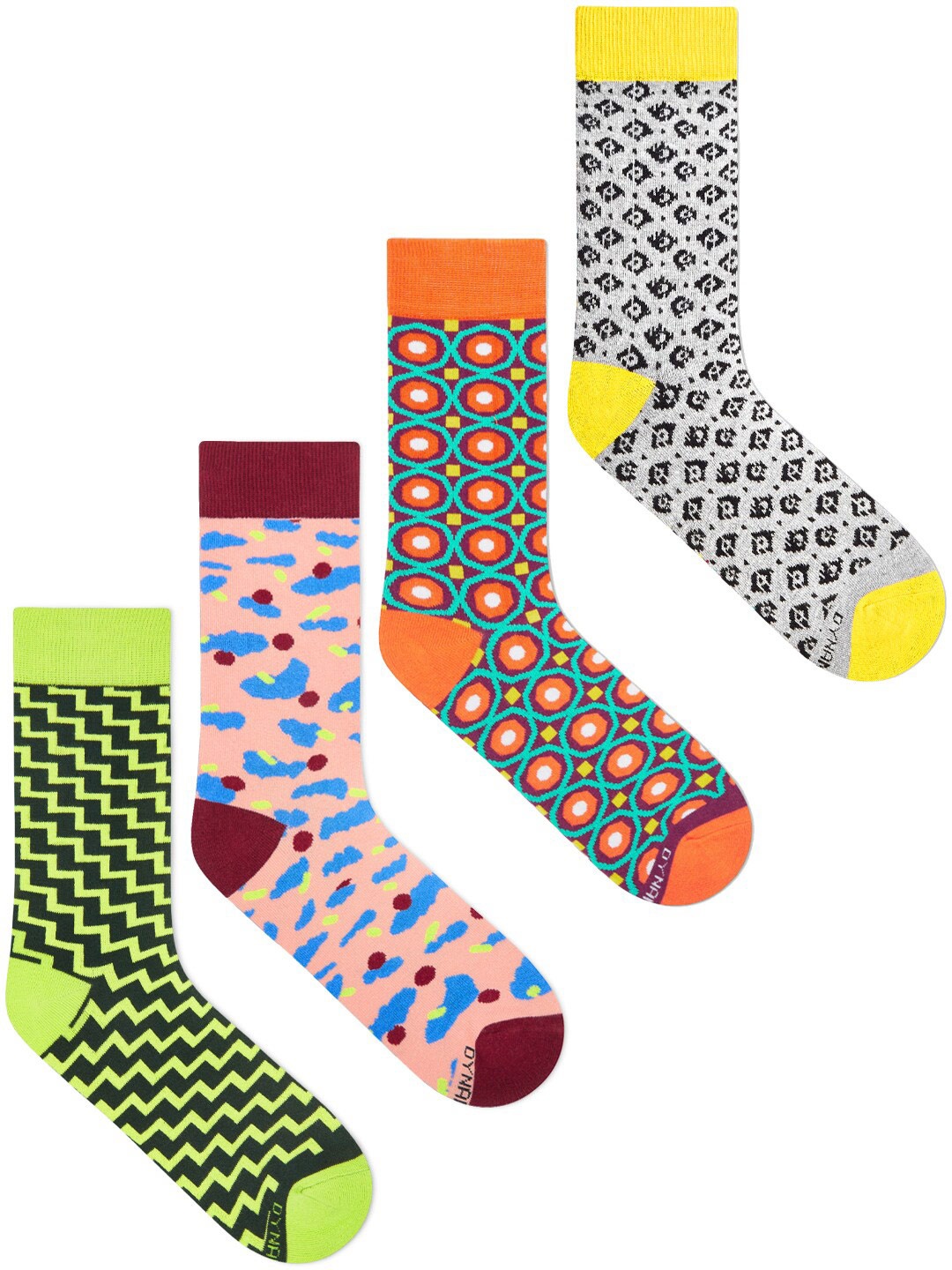 

Dynamocks Pack Of 4 Patterned Above Ankle-Length Socks, Pink