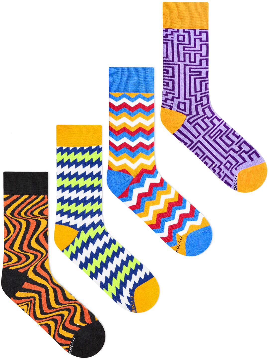 

Dynamocks Pack Of 4 Patterned Above Ankle-Length Socks, Purple