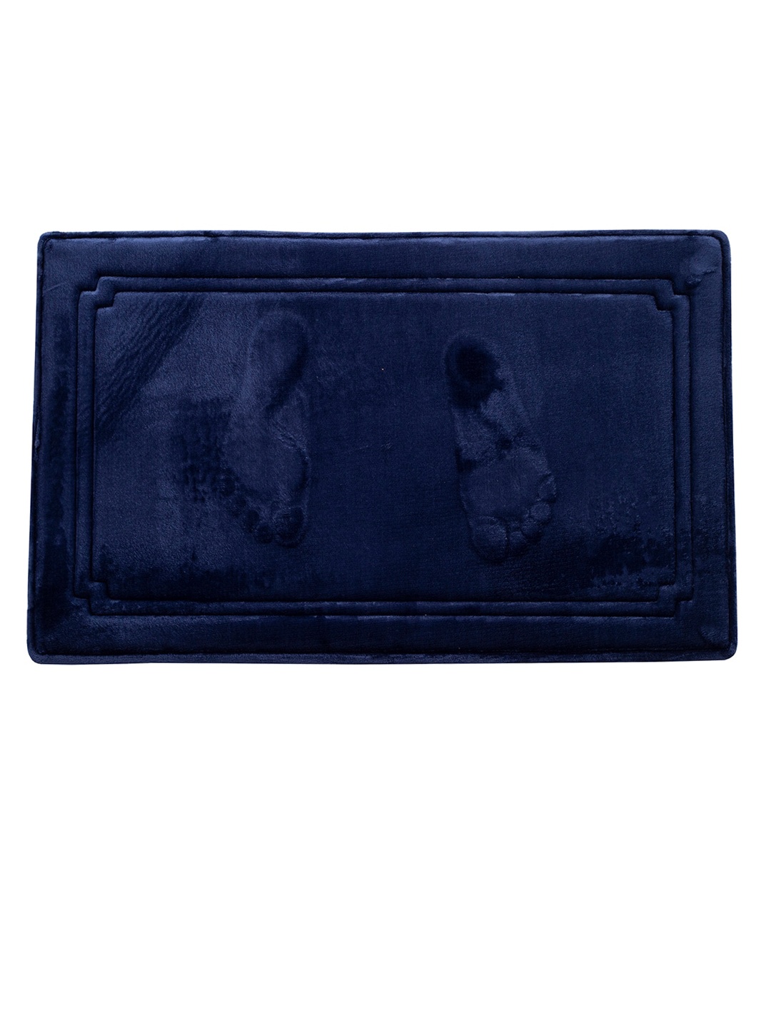 

MASPAR Navy Blue Solid Memory Foam 110 GSM Bath Rug