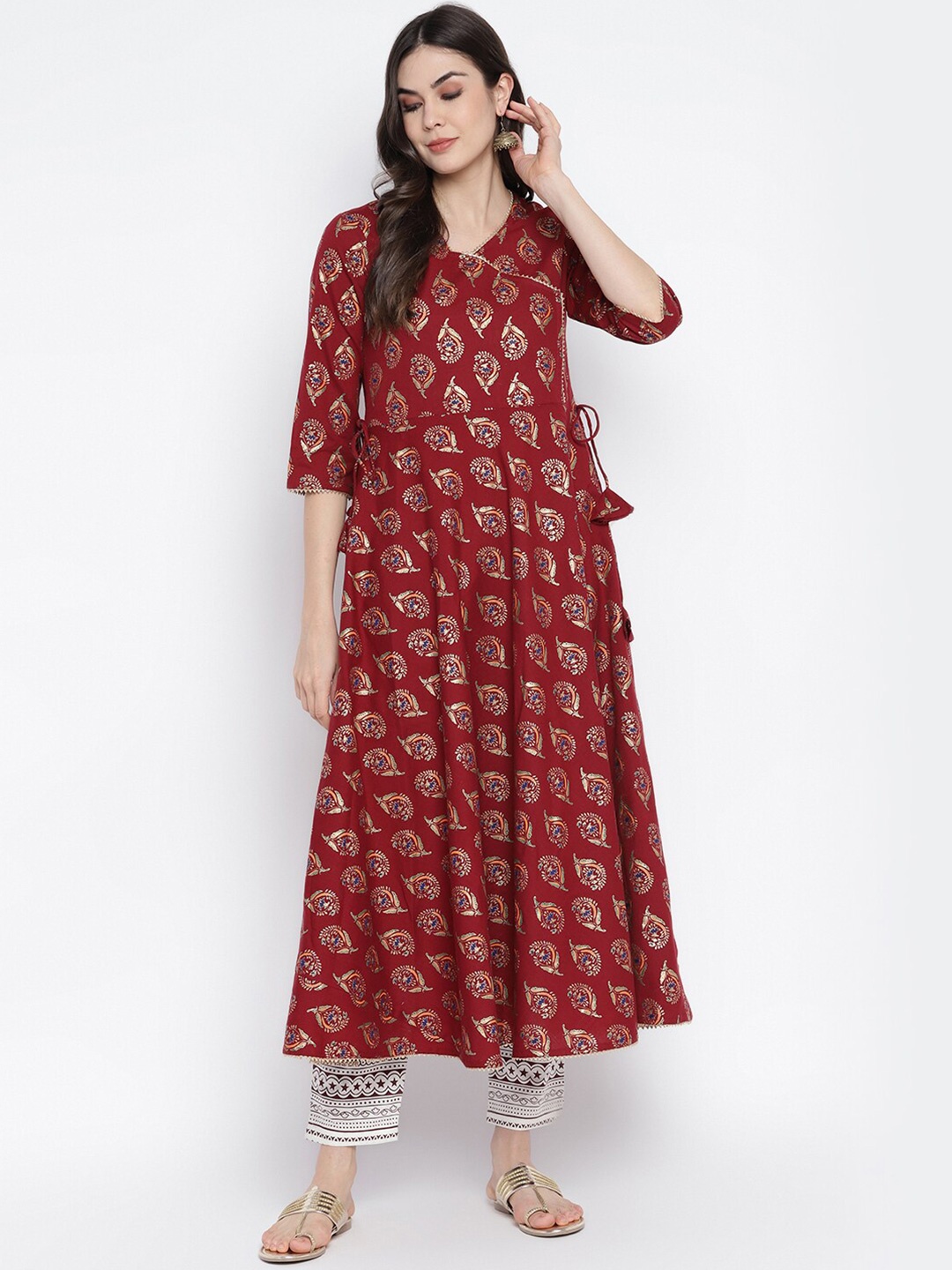 

Aawari Women Maroon Anarkali Kurta