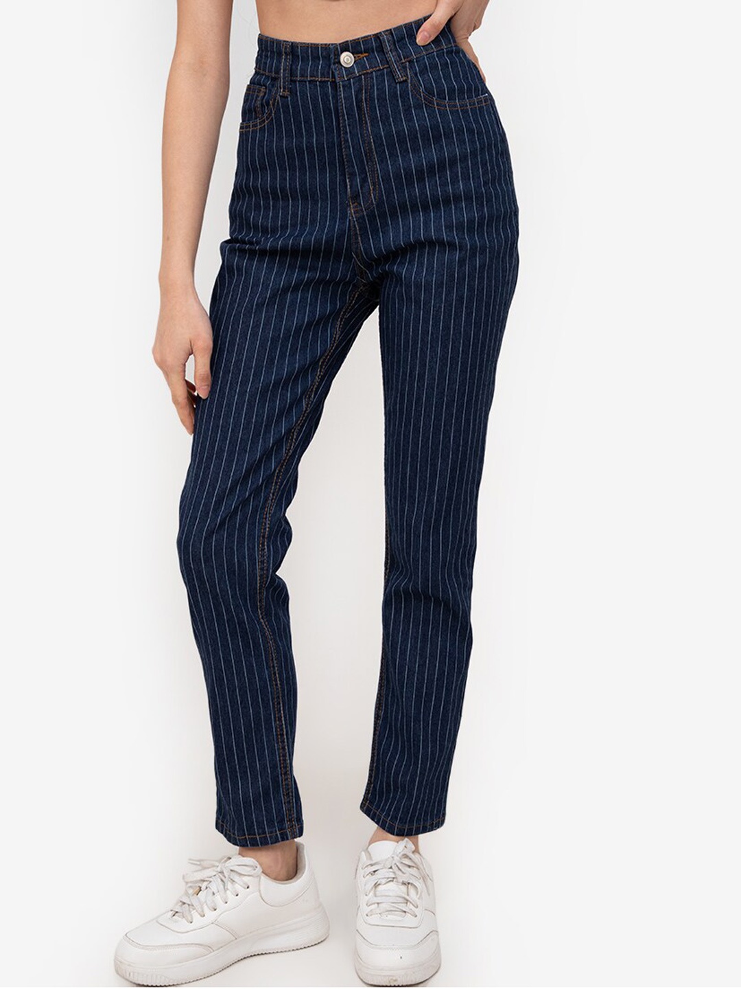 

ZALORA BASICS Women Blue High-Rise Stretchable Jeans