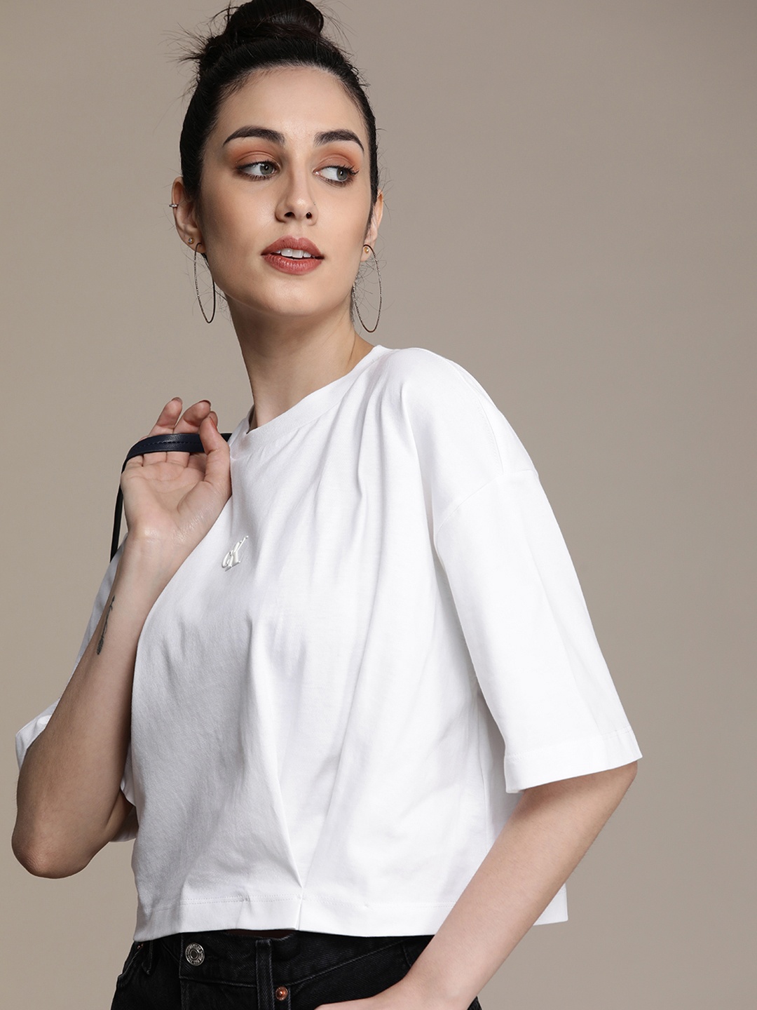 

Calvin Klein Jeans Women White Pure Cotton T-shirt