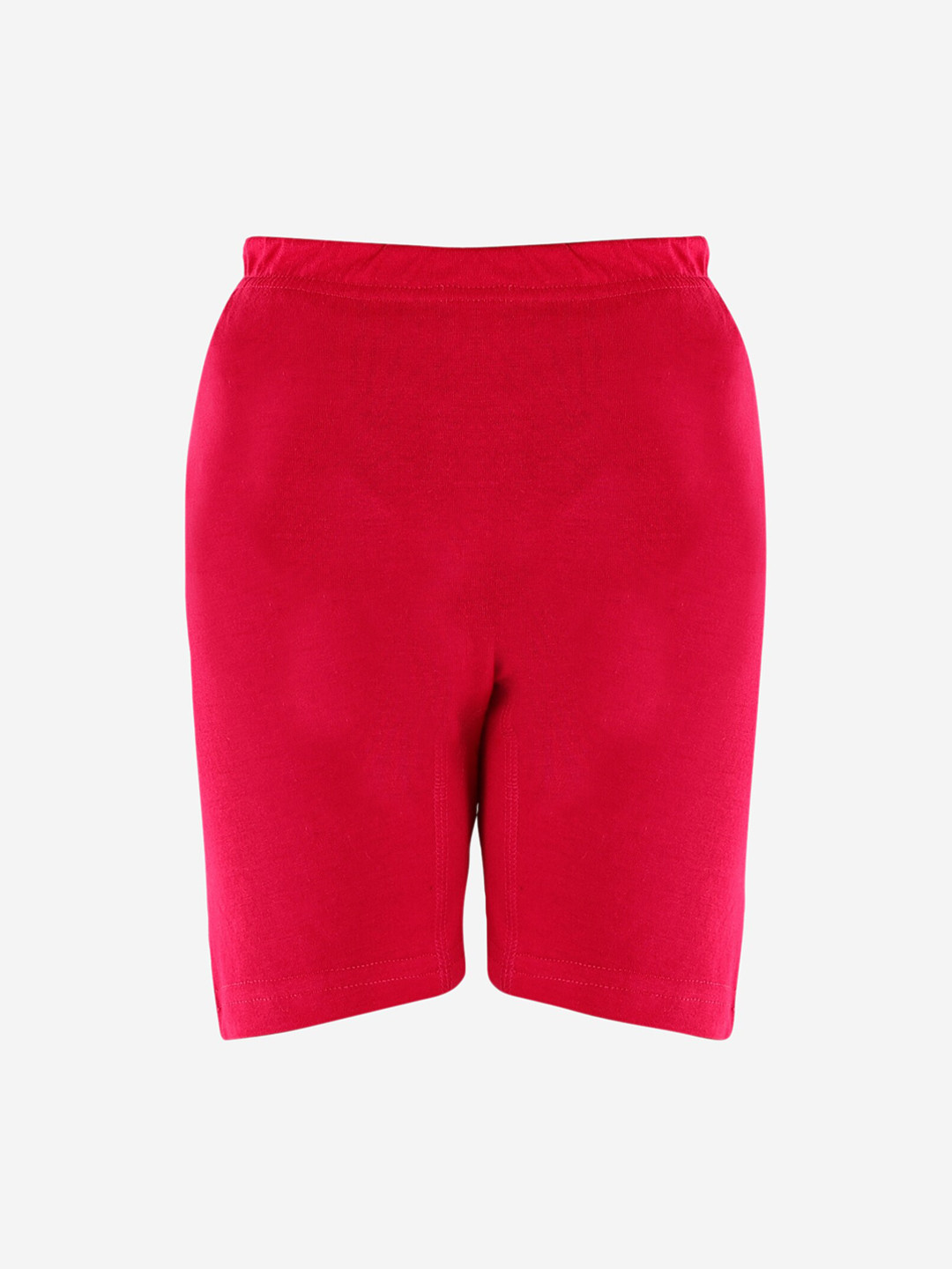 

YK Girls Red Solid Cotton Shorts