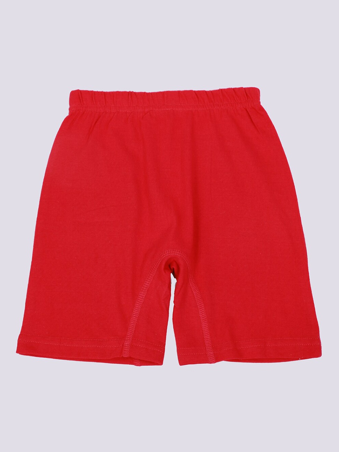 

YK Girls Red Solid Cotton Shorts