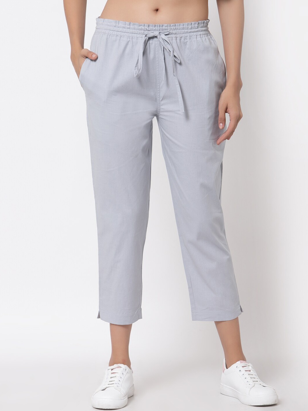 

J Style Women Grey Pure Cotton Trousers