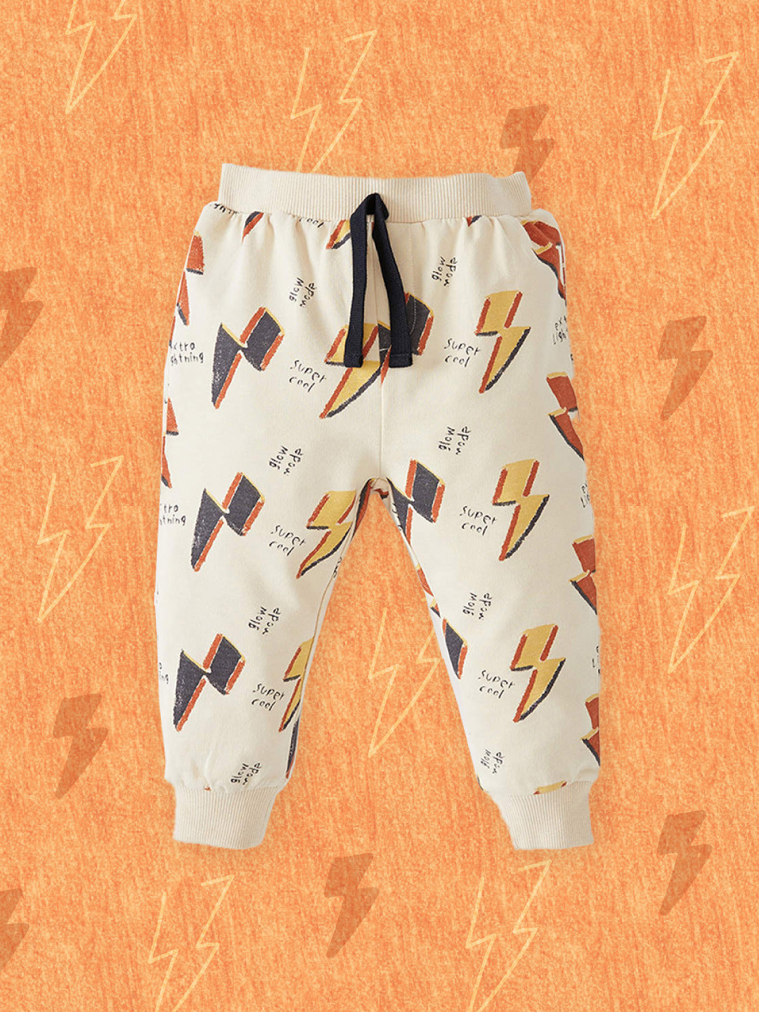 

DeFacto Boys Beige & Yellow Pure Cotton Graphic Print Track Pants