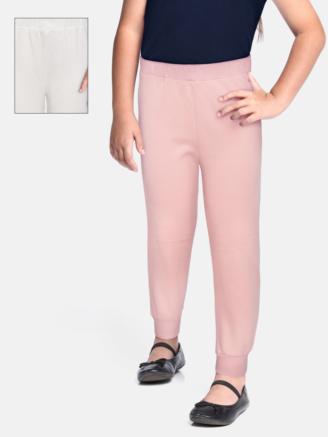 

DeFacto Girls Pack of 2 White & Pink Pure Cotton Joggers