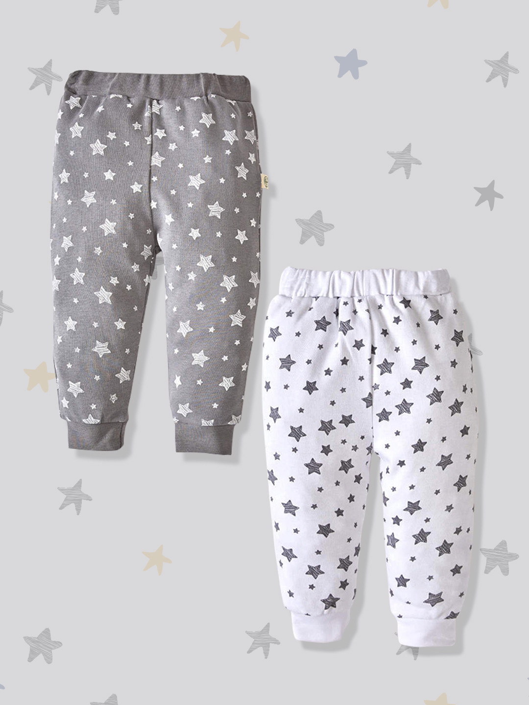 

DeFacto Infant Boys Pack of 2 Pure Cotton Star Print Joggers, White