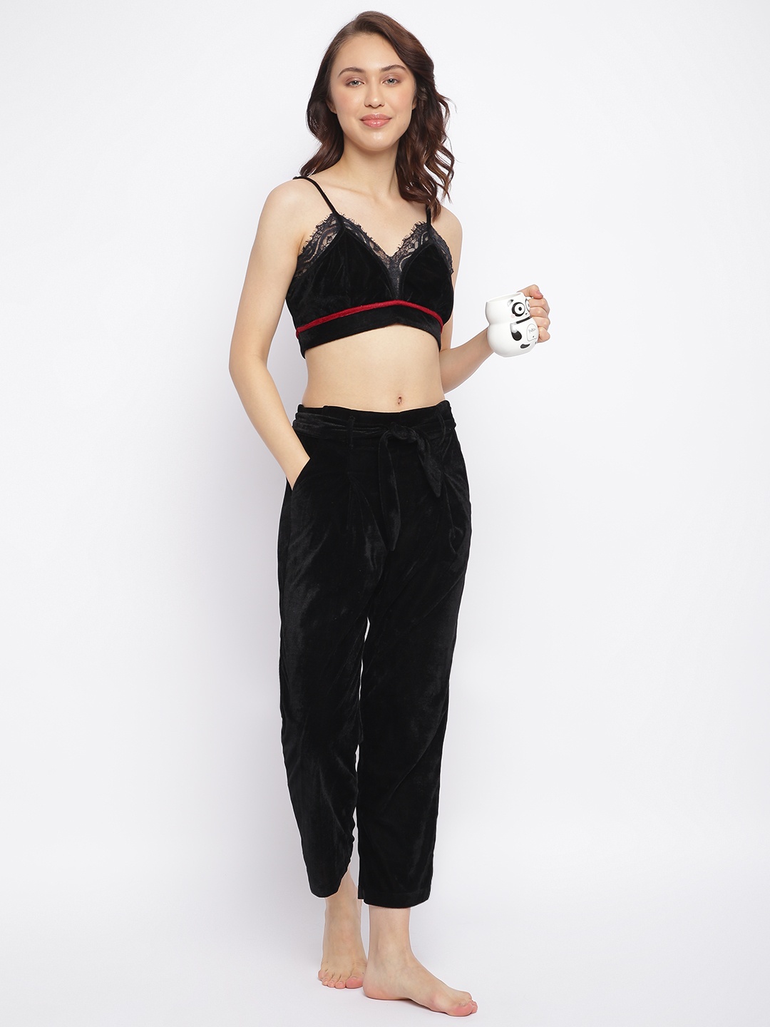 

DECOREALM Women Black Night suit