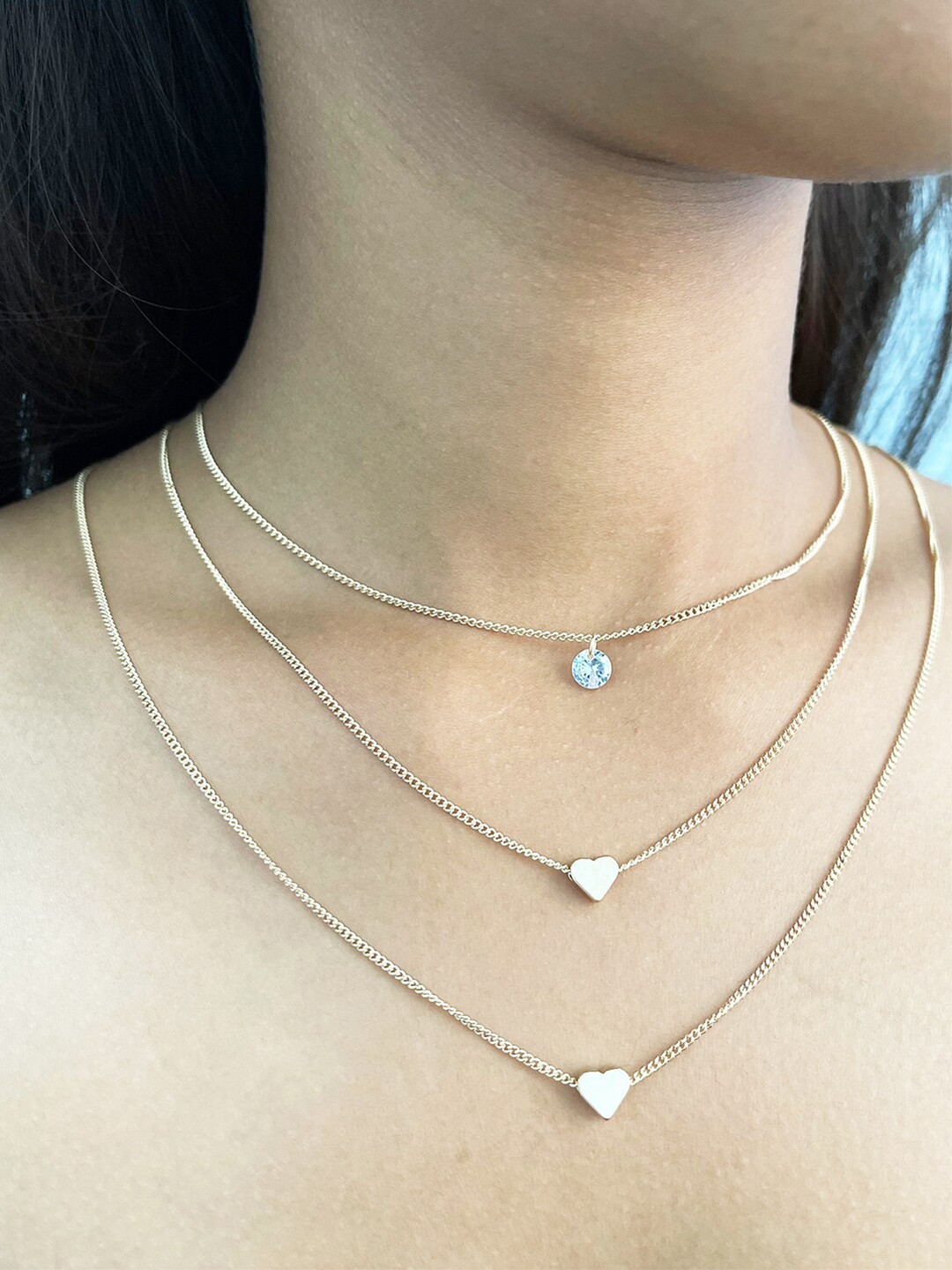 

Ayesha Gold-Plated Heart & Diamanta Pendant Statement Layered Necklace